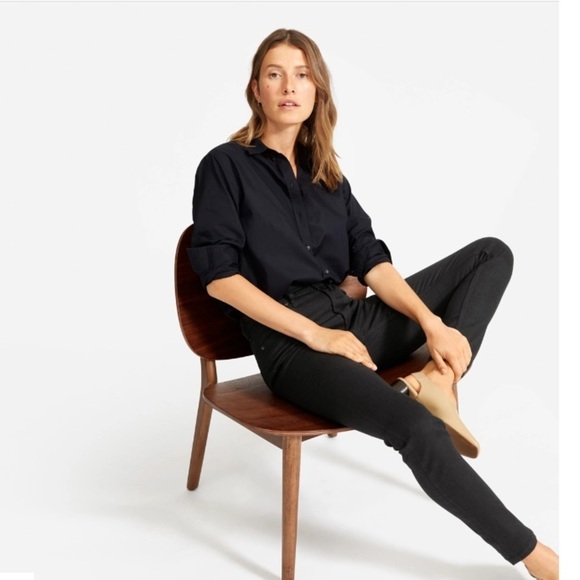 Everlane | The Mid Rise Skinny Jeans Black Size 24 - Picture 1 of 9